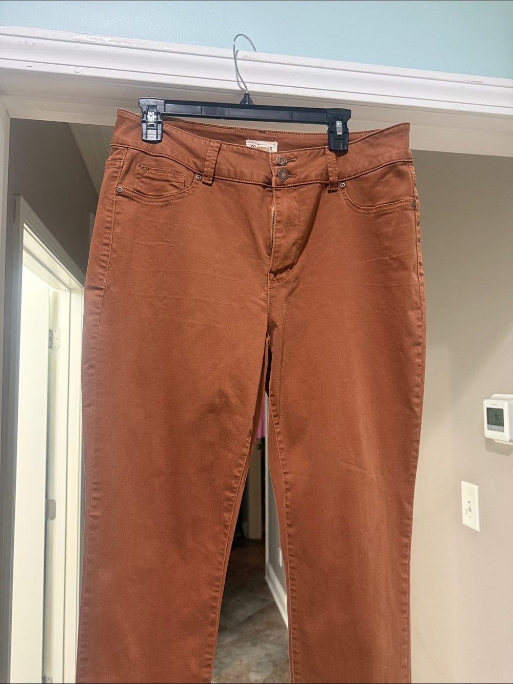 Women's Straight Leg Jeans in Rust Brown size L